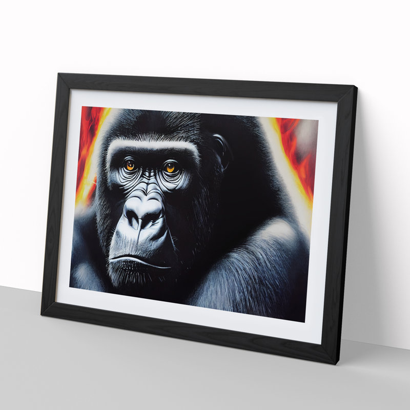 Unique Gorilla - Framed Print, Black, 46cm H x 64cm W x 2cm D