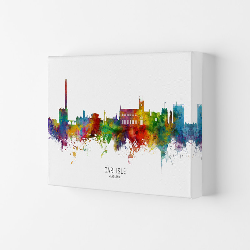 Carlisle England Skyline by Michael Tompsett - Print, 42cm H x 59.4cm W x 4cm D, Wrapped Canvas