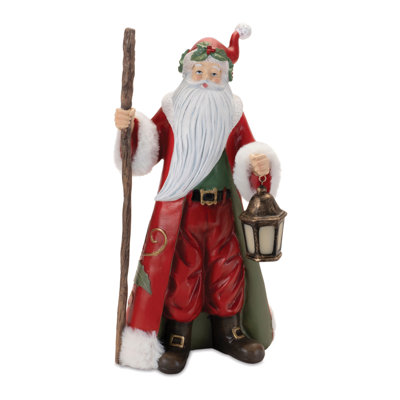 Statue du Père Noël avec lanterne des Fêtes H 13,5 po