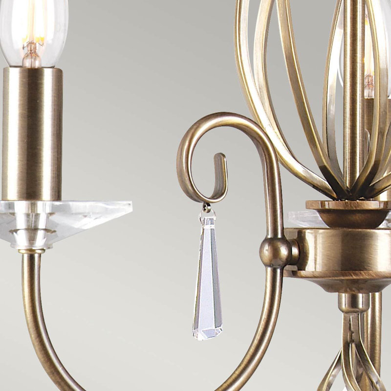 Thebes 3 - Light Candle Style Chandelier, Aged Brass