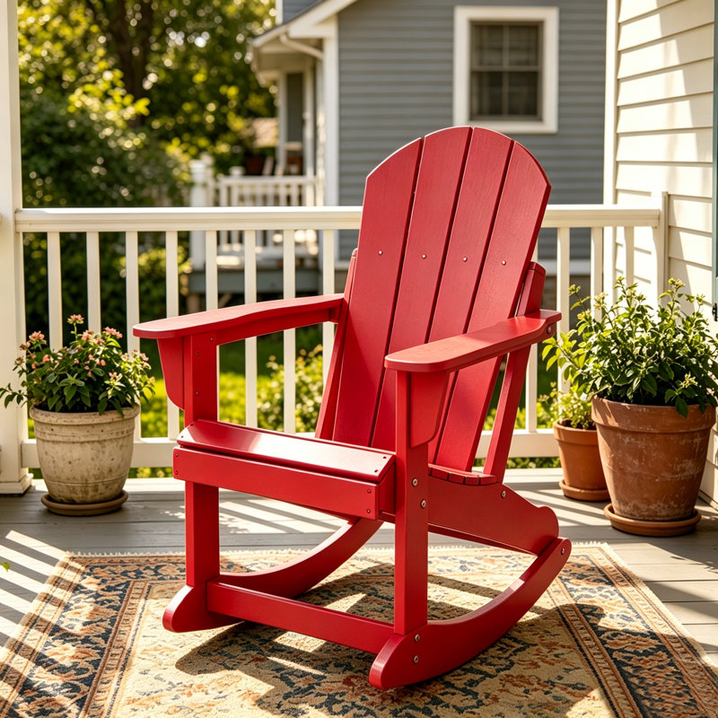 Chaise berçante tout temps Adirondack, Red