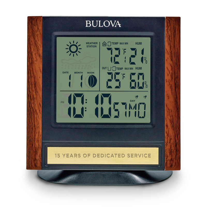 Modern & Contemporary Digital Quartz Movement / Crystal Tabletop Clock in Red/Gray