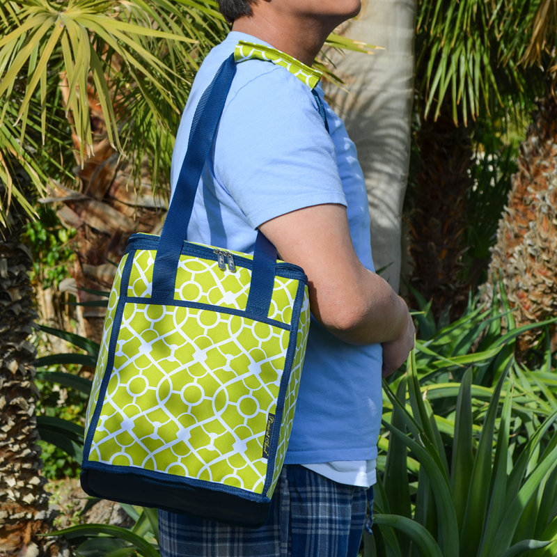 Green Insulated Picnic Tote Bag with Leak Proof Lining