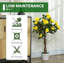 Decorative Artificial Rose Bushes, Ready-to-Use Potted Florals for Indoor Home Accent,2 Pack
