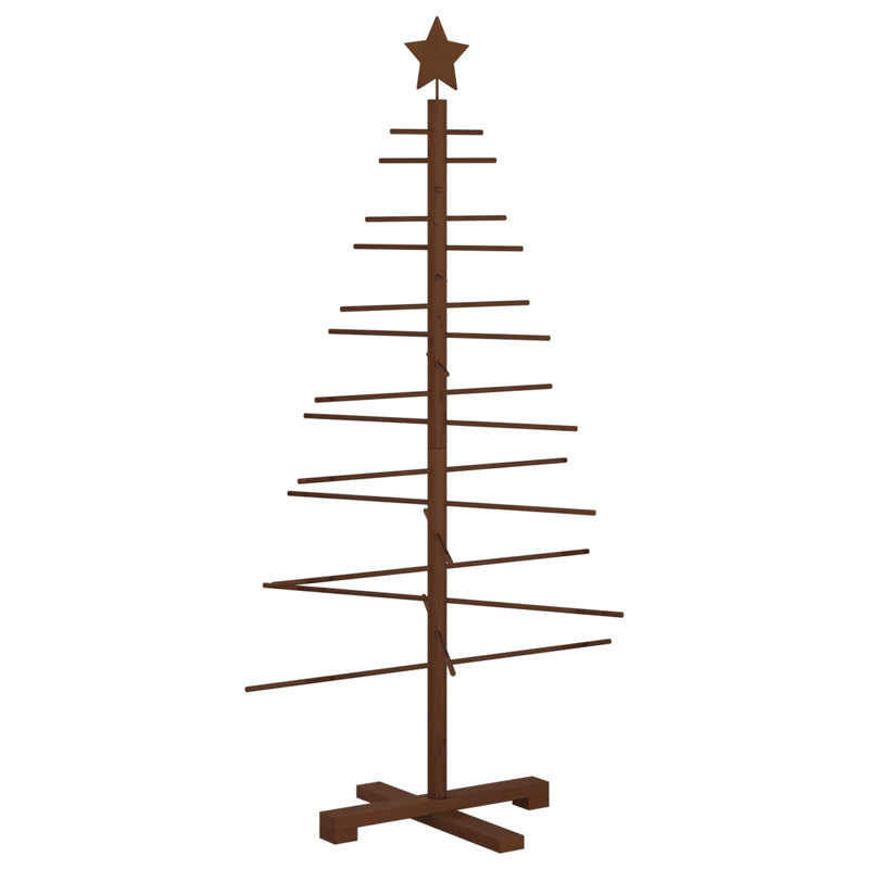 Sapin de Noël en bois de 125 cm, en bambou et pin massif, 49,2 po