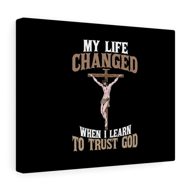 I Learn To Trust Cross - Wrapped Canvas Print, 46cm H x 61cm W