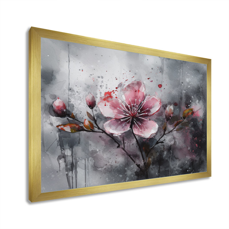 Roziyah " Apple Tree Artistry ", 12" H x 20" W x 1" D, Gold Picture Framed