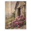 Lavande pivoines par la grange vieillie III - décoration murale en bois pivoines - sur bois de pin naturel-756052970