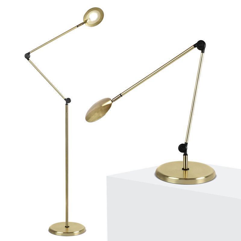 Sage 68 in. Industrial 3-Way Dimming and Temperature Adjustable LED Floor Lamp, Gold
