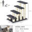Grattoir pour chat en forme d'escalier, gris, 4 marches avec poteau pour chats d'intérieur et chiots, couleur grise, grattage de chiens à grimper