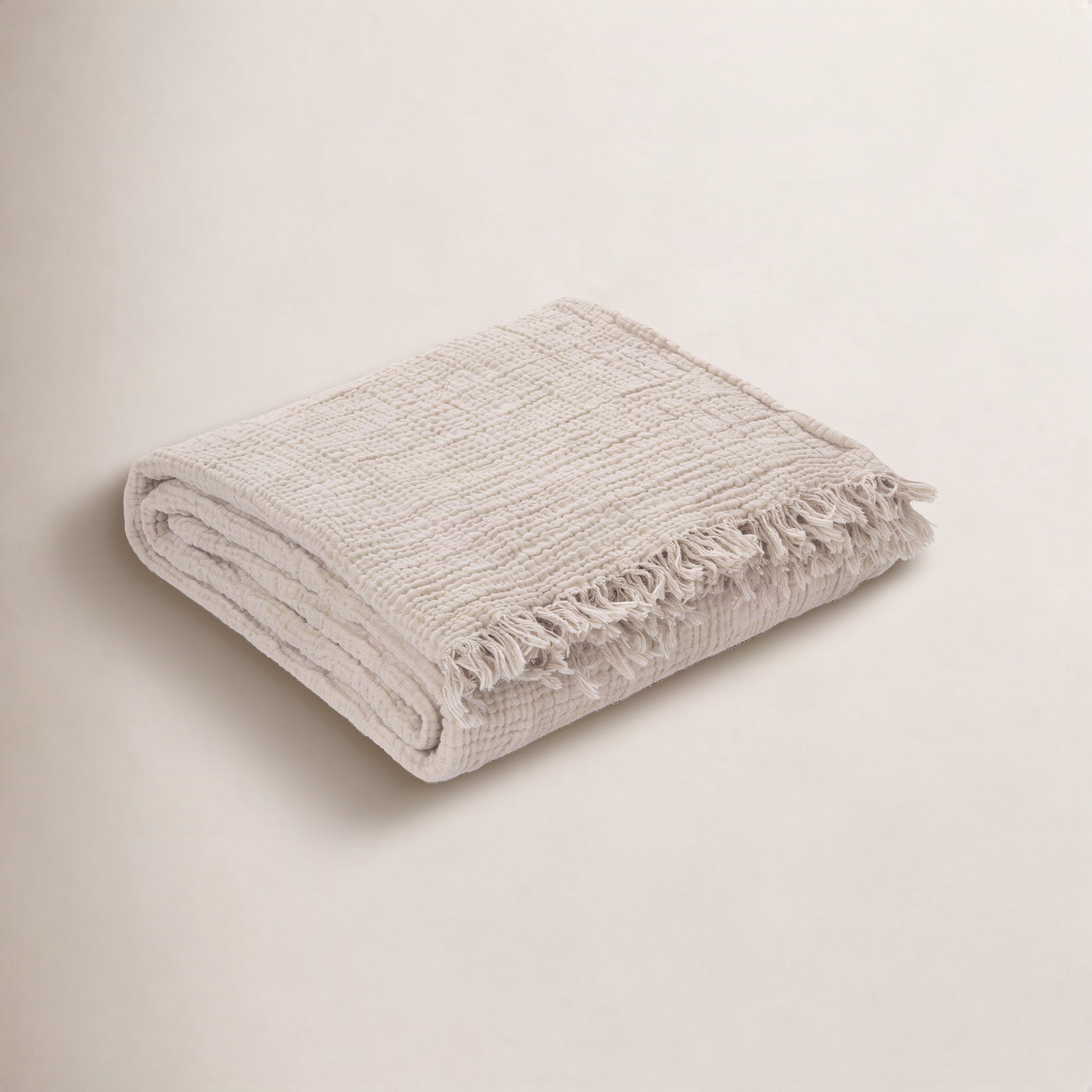 Cotton Gauze Throw Blanket, Sand
