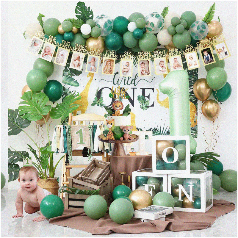 Pink Birthday Party Decorations Set with Banner and Balloons