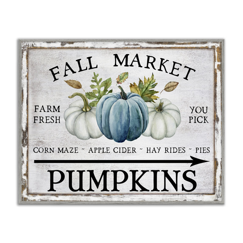 Art mural sur toile Fall Market with Arrow par Creatif Belle, Estampe numérique Farmhouse, H 24 po x l 30 po