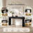 65 Inch Solid Wood Veneer Console Table, Farmhouse Entryway & Sofa Table, Black