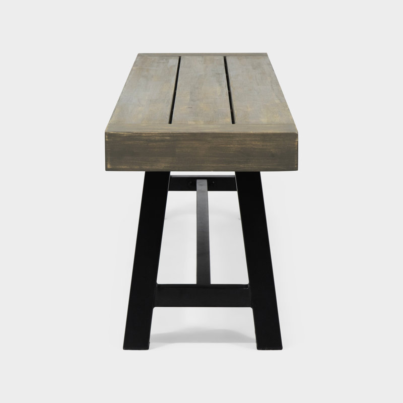 Banc d'extérieur en bois gris tenace
