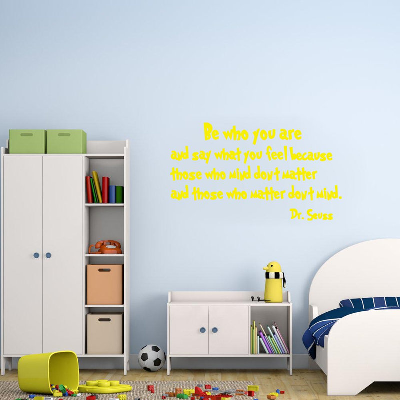 Adhésif décoratif dr. seuss quote be ça que vous êtes., Jaune
