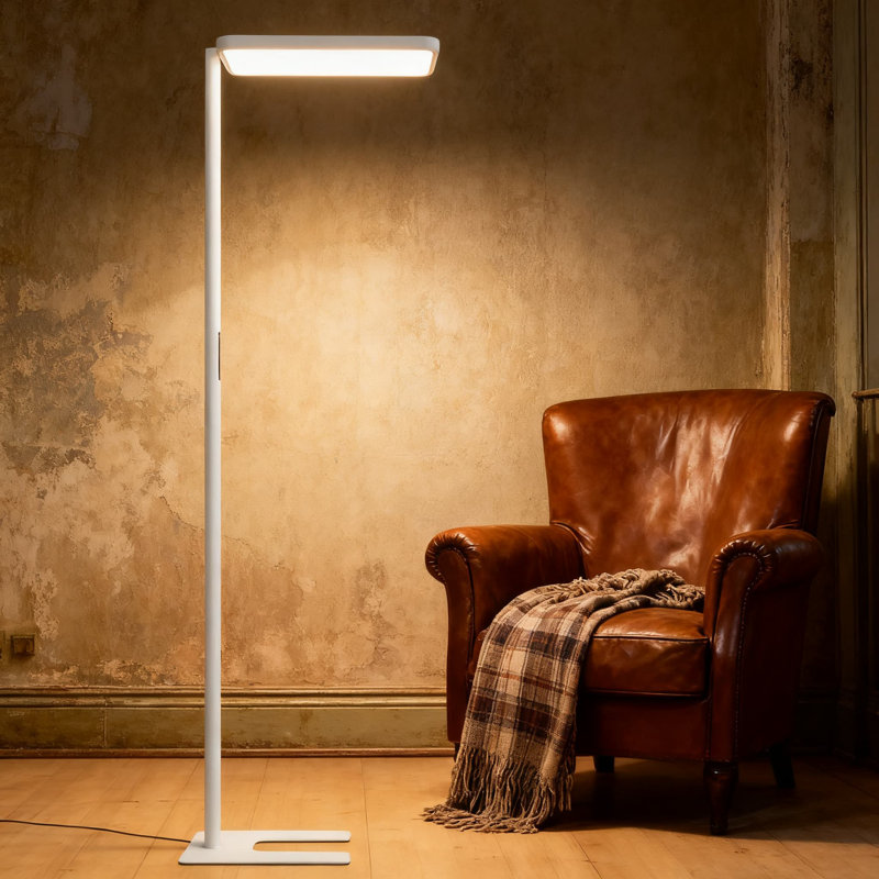 Lampe sur pied 80 W à DEL avec éclairage vers le haut et le bas, lampe sur pied moderne de 78 pouces avec technologie Eye-Care, lumière du jour 4000K pour le bureau, le salon, le bureau, la chambre à coucher