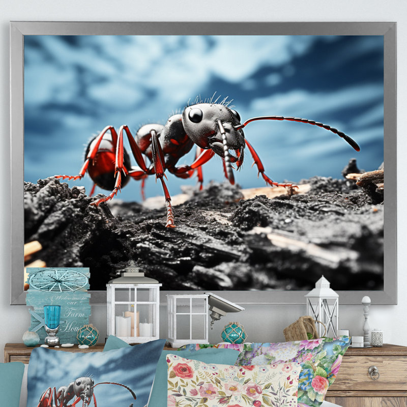 Ant Industrious I, reproduction d'art sur toile, H 12 po x l 20 po x P 1 po, Cadre photo argenté