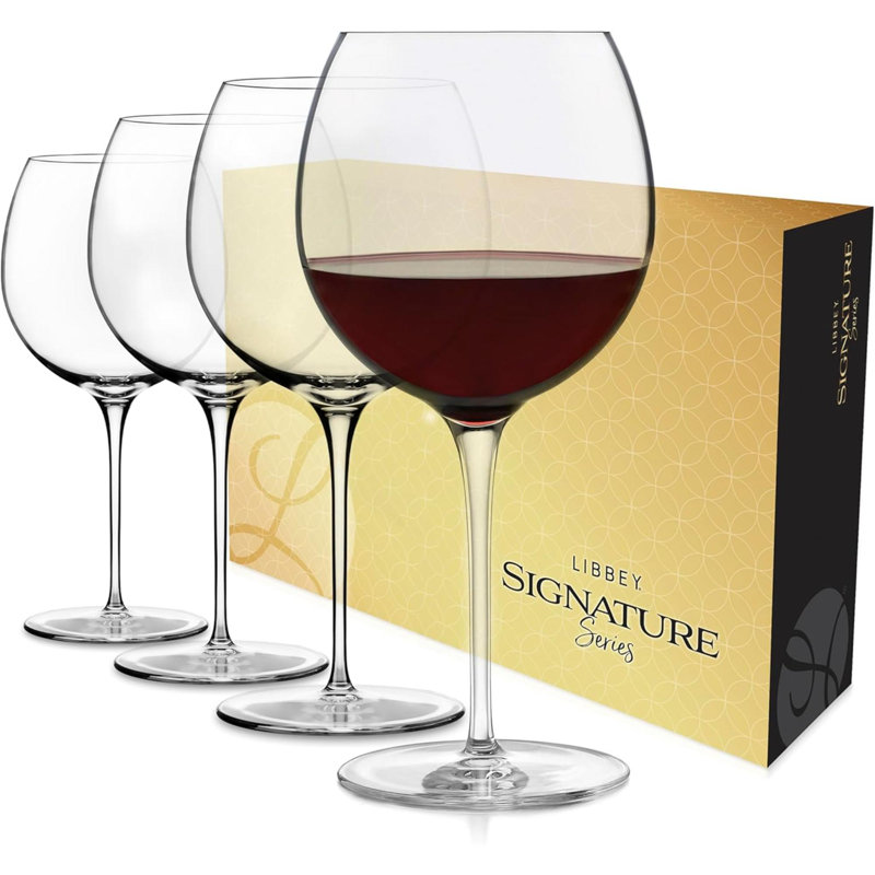 Ensemble de verres à vin Signature Balloon de 4 grands verres à vin rouges élégants de 24 oz, ensemble de verres à vin rouge pour les mariages, les anniversaires et plus encore