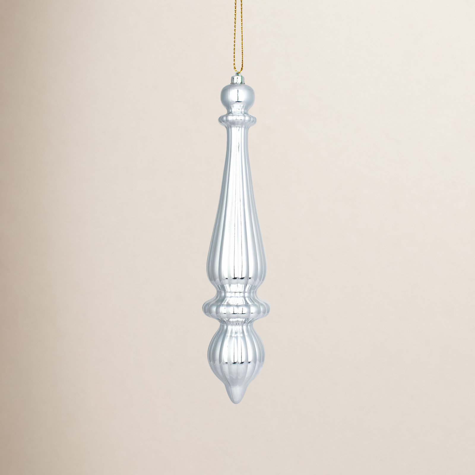 The Holiday Aisle® 14" Finial Ornament, Silver