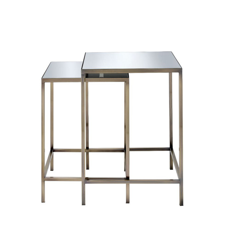 Yamila Mirrored Glass Top Nesting Tables