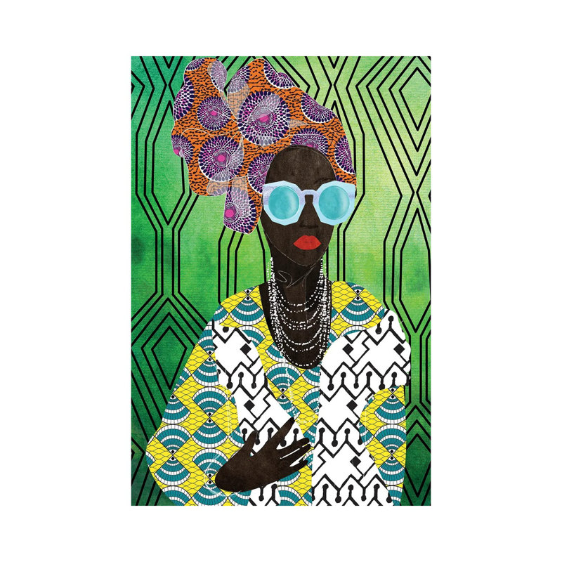 «Modern Turban Woman IV» par Nikki Chu - reproduction, Toile tendue, H 26 po x l 18 po x 1,5 po