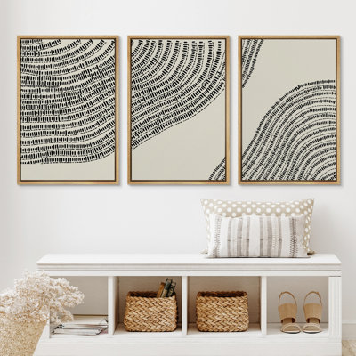 Tree Ring " Line Art Geometric Wood Tree Ring " 3 - Pieces