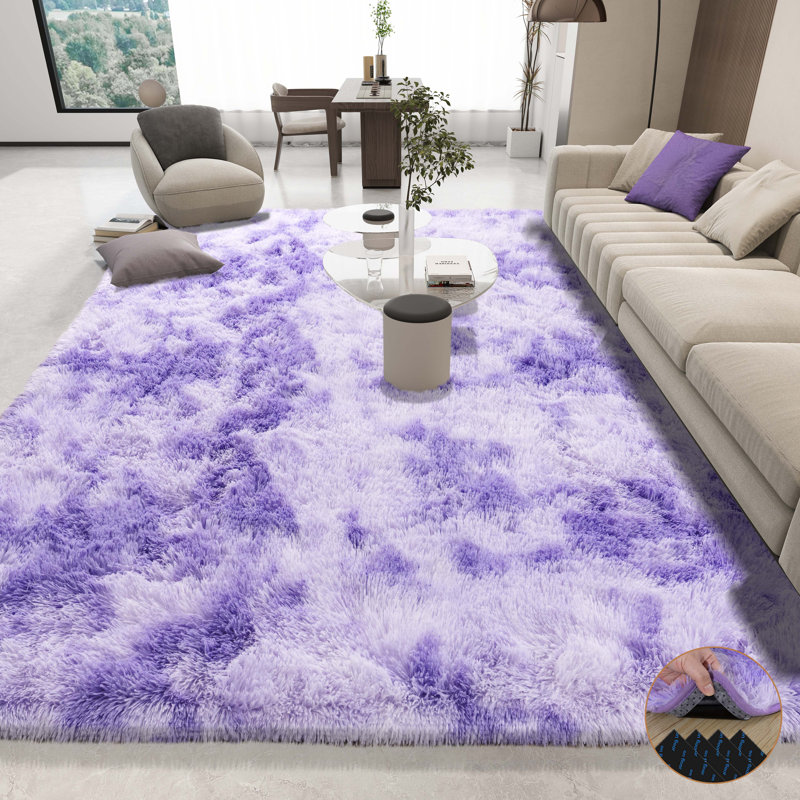 Super Soft Tie-Dyed StarPurple Rug 6x9 ft, Oversized Living Room Rug, Thick Pile Rug, Fluffy Tufted Room Rug For Room Bedroom Large Cozy Fuzzy Rug Room Home Decor Aesthetic Soft Non Slip Rug Decor Aesthetic, Christmas Decor, Halloween Decor