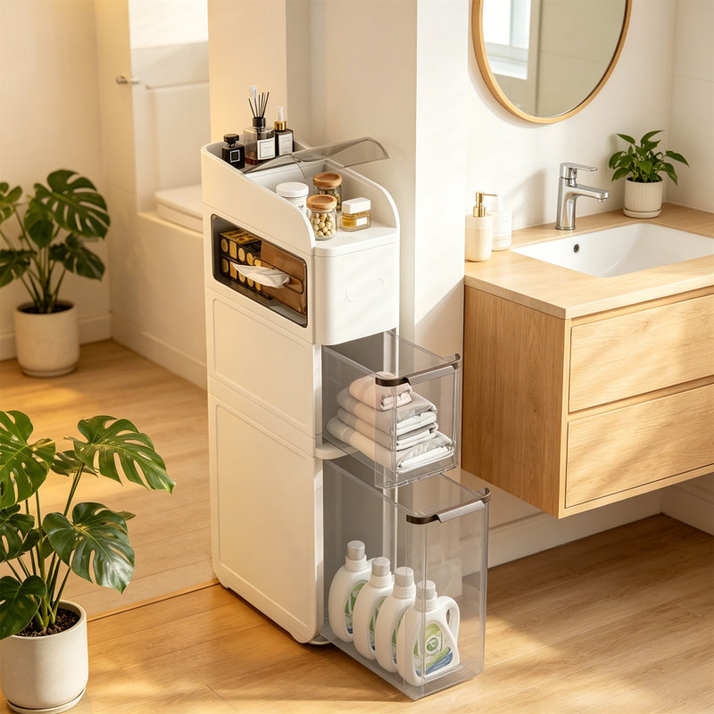 Plastic / Acrylic Bathroom Shelves, White