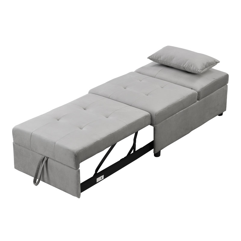 Rectangle Tufted Upholstered Velvet Ottoman