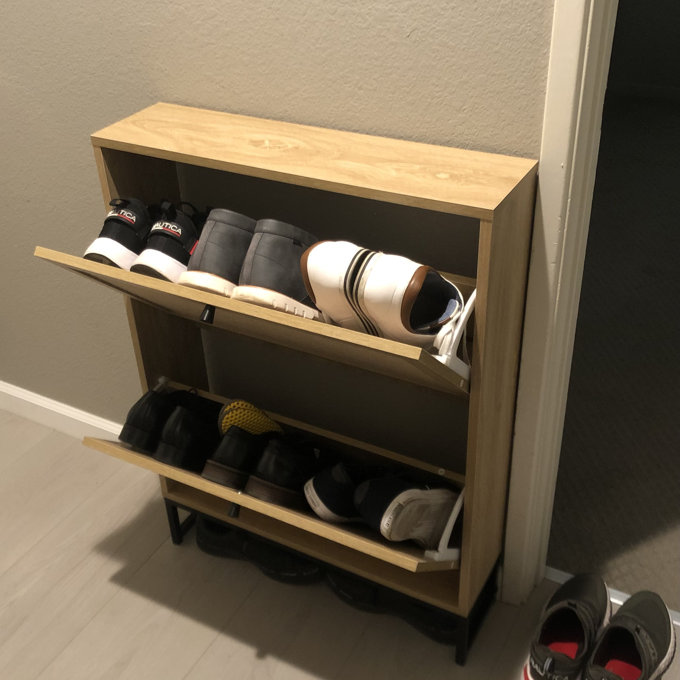 8 Pair Shoe Storage Cabinet - Walnut