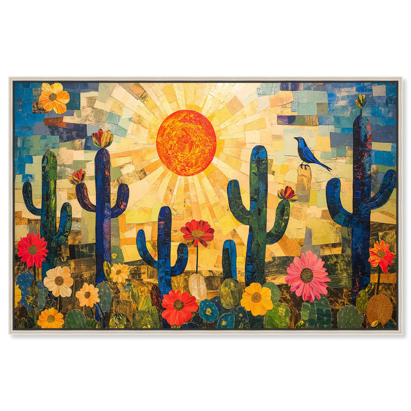 «Blooming in the Barren Canvas», art occidental moderne par Art Remedy, H 11 po x l 16 po, Encadrement argenté