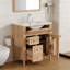 Armoire de rangement pour salle de bain avec lavabo et tiroir rabattable-2010558936-2010558943