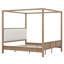 Lit plateforme à baldaquin en bois avec tête de lit tapissier, cadre de lit à baldaquin à 4 colonnes avec support à lattes-871794607-871794604