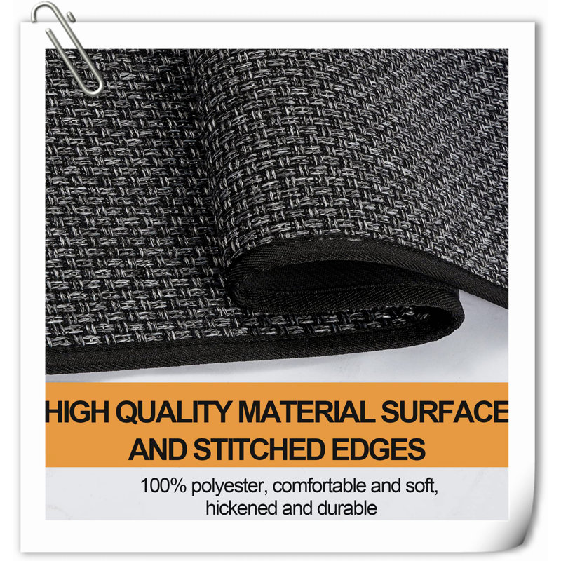 Dark Gray Non-Slip Rubber Backed Stair Treads, 30" x 8", 15 pcs