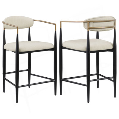 Kirkham Beige Fabric Upholstered Counter Chair  (2 Of Set)