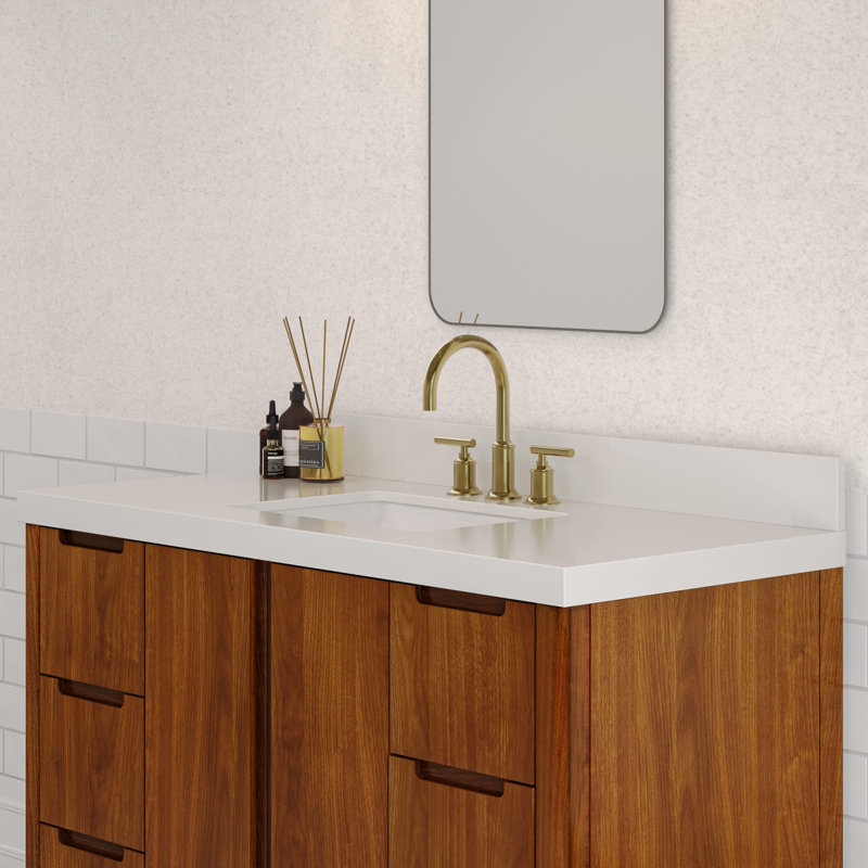Sequoia 48 In. Single Sink Whitebrook Quartz Countertop Bath Vanity in Mango Wood With ORB Faucet, Noir Juglans