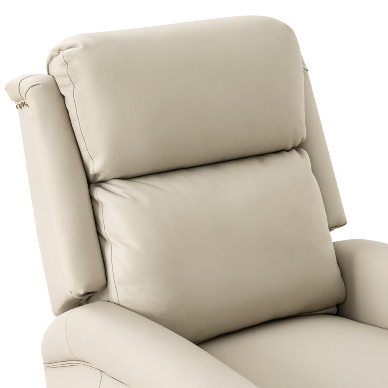 Fauteuil inclinable électrique pivotant à deux moteurs en cuir véritable Volodge, Beige
