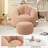 59" Yoga Chaise Lounge Chair, High-Density Memory Foam Floor Sofa in Brown Chenille, Tan-1520163994