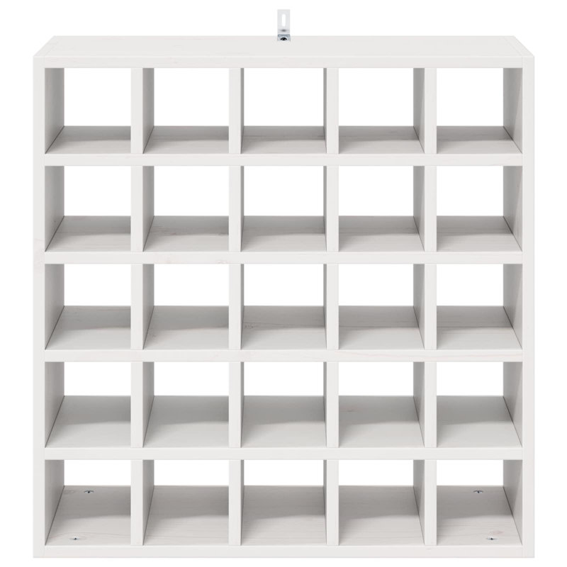 Solid Wood Open Shelving Wine Bottle Rack, White
