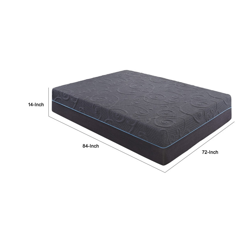Kae California King Mattress, Hybrid Cool Gel Memory Foam, 14 Inch Medium, California King