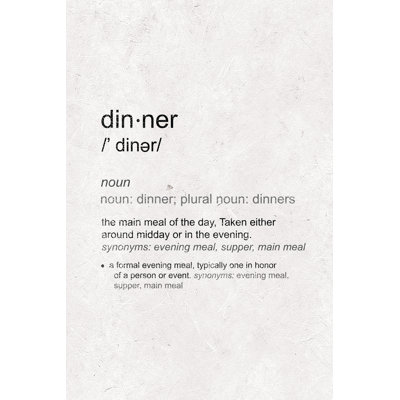 Dinner Dictionary - Wrapped Canvas Print