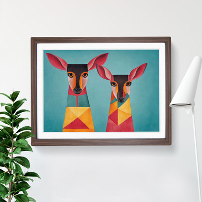 Two Deer Abstract - Framed Print