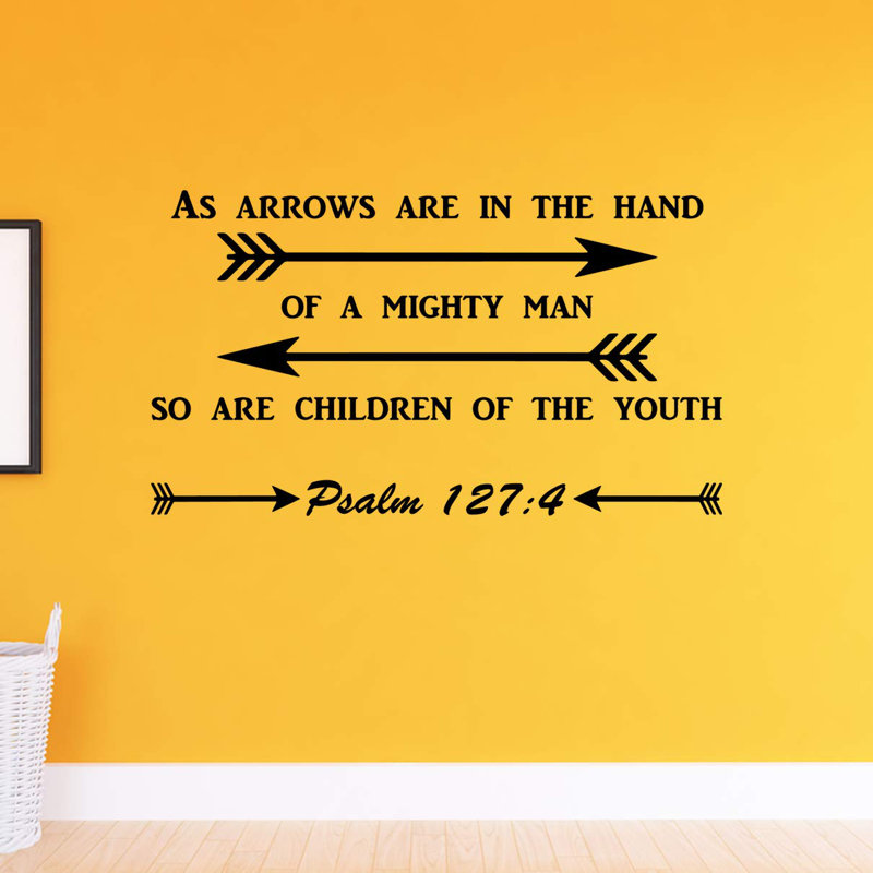 Adhésif décoratif «As Arrows Are in the Hand of a Mighty Man», psaume 127: 4, H 5 po x l 22 po