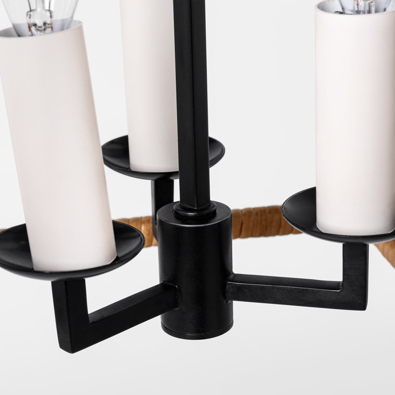Darlana 3 - Light Square/Rectangle Lantern, Aged Iron/Natural Rattan