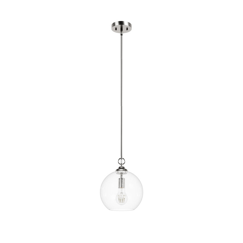 High Oaks 1 Light Globe Pendant, Brushed Nickel
