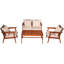 Ensemble de conversation de patio pour 4 personnes en bois d'acacia Dameika avec coussins-1289839107-1291763390