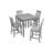 5 Piece Dining Table Set, Wooden Dining Square Table Set for 4, Counter Height Kitchen Table Set with Square Table and 4 Upholstered Chairs for Small Space, Grey
