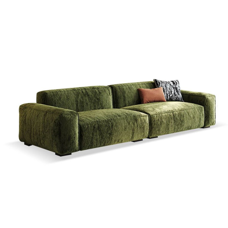 Canapé modulaire vert en chenille verte, Vert