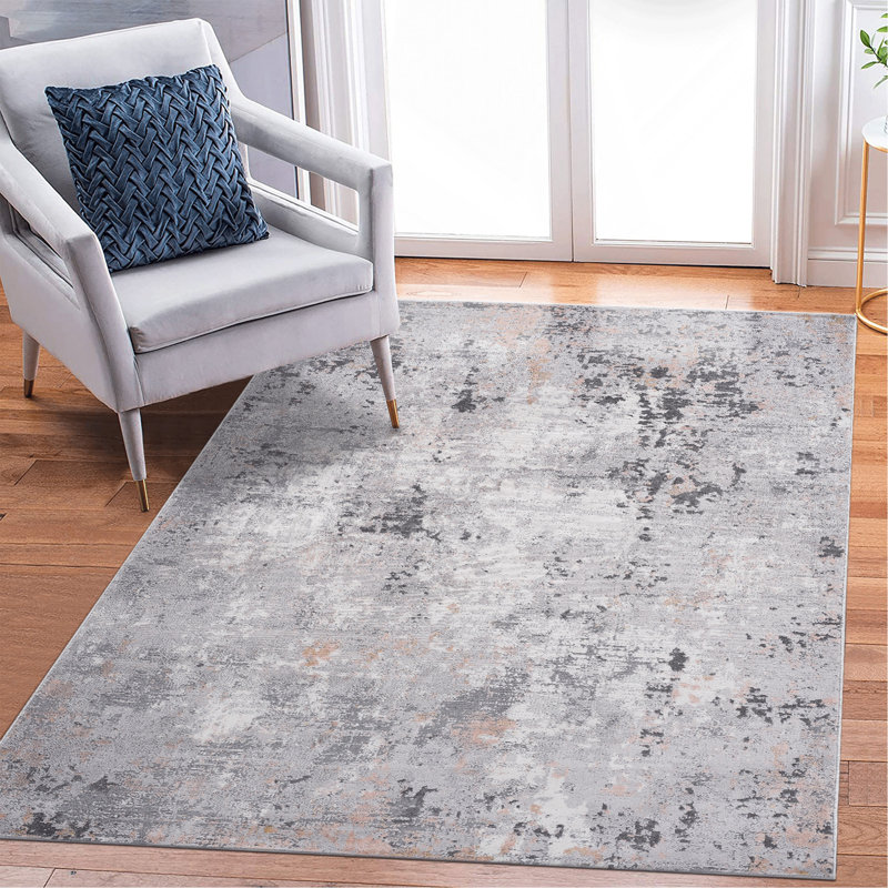 Grey/Multi/Abstract Non-Shedding Living Room Bedroom Dining Home Office Stylish And Stain Resistant Area Rug